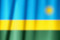 Flag of Rwanda, horizontal blue, yellow, green stripes with a sun in the top right